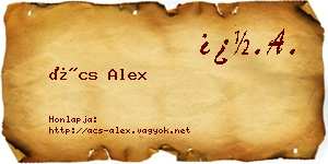 Ács Alex névjegykártya